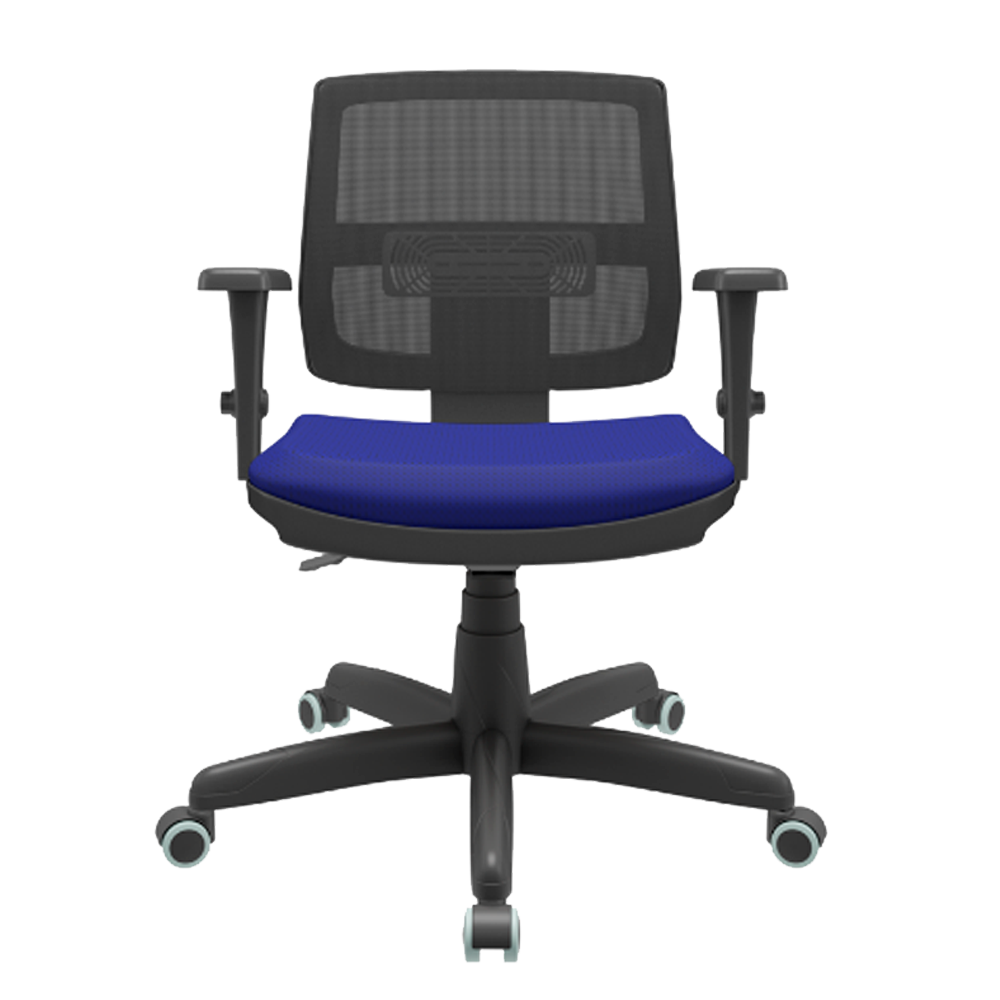 Cadeira Brizza com Back System e Braço 3D Azul Tecido Aero