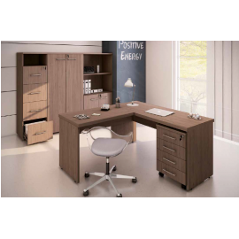 Mesa Engrossurada em L para Escritório Executive Desk 740156 - Linha M - office 25mm