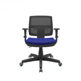 Cadeira Brizza com Back System e Braço 3D Azul Tecido Aero
